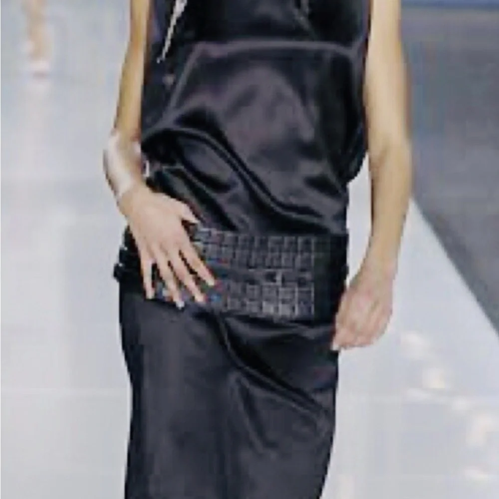 Vintage Chanel Black Quilted Leather Waist Belt